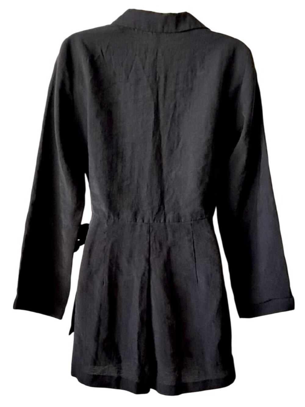 Zara Trafaluc Lyocell Wrap Romper S Blazer Skort Mini Dress Jumpsuit Faded Black - Picture 2 of 12